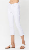 Judy Blue White Capri-Capri-Judy Blue-Gallop 'n Glitz- Women's Western Wear Boutique, Located in Grants Pass, Oregon