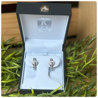 Kelly Herd Clear Contemporary Buckle Hoop Sterling Earrings-Jewelry-Kelly Herd-Gallop 'n Glitz- Women's Western Wear Boutique, Located in Grants Pass, Oregon