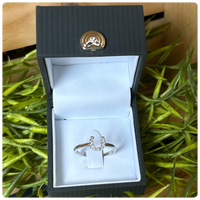 Kelly Herd Clear Horseshoe Sterling Ring-Jewelry-Kelly Herd-Gallop 'n Glitz- Women's Western Wear Boutique, Located in Grants Pass, Oregon