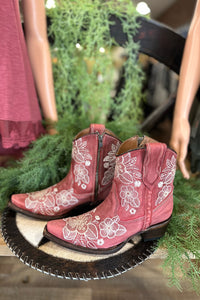 Circle G by Corral Red & Floral Embroidered Snip Toe Boots-Women's Boot-Circle G Boots-Gallop 'n Glitz- Women's Western Wear Boutique, Located in Grants Pass, Oregon