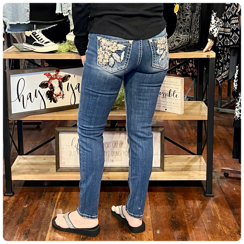 Miss Me "Spring Time" Skinny Jean-Skinny-Miss Me-Gallop 'n Glitz- Women's Western Wear Boutique, Located in Grants Pass, Oregon