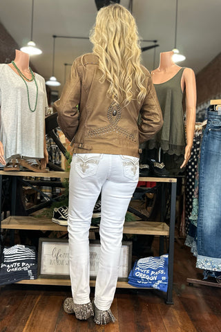 FINAL SALE | Rock Revival RAANAN White Skinny Jean-Skinny-Rock Revival-Gallop 'n Glitz- Women's Western Wear Boutique, Located in Grants Pass, Oregon