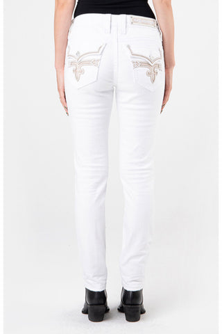 FINAL SALE | Rock Revival RAANAN White Skinny Jean-Skinny-Rock Revival-Gallop 'n Glitz- Women's Western Wear Boutique, Located in Grants Pass, Oregon