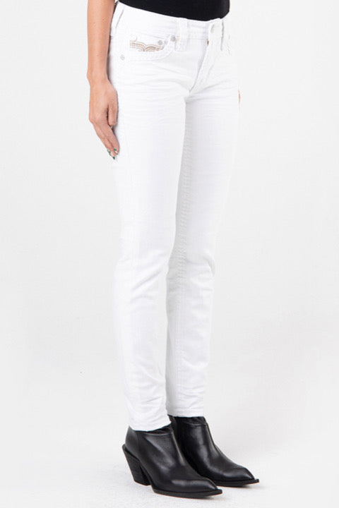 Rock Revival RAANAN White Skinny Jean-Skinny-Rock Revival-Gallop 'n Glitz- Women's Western Wear Boutique, Located in Grants Pass, Oregon