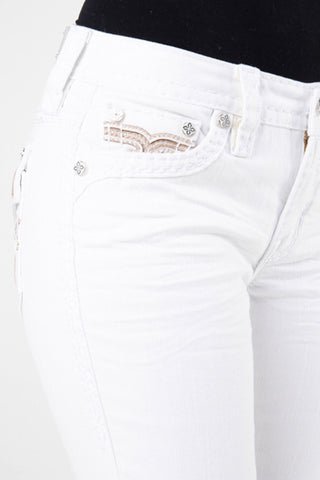 FINAL SALE | Rock Revival RAANAN White Skinny Jean-Skinny-Rock Revival-Gallop 'n Glitz- Women's Western Wear Boutique, Located in Grants Pass, Oregon